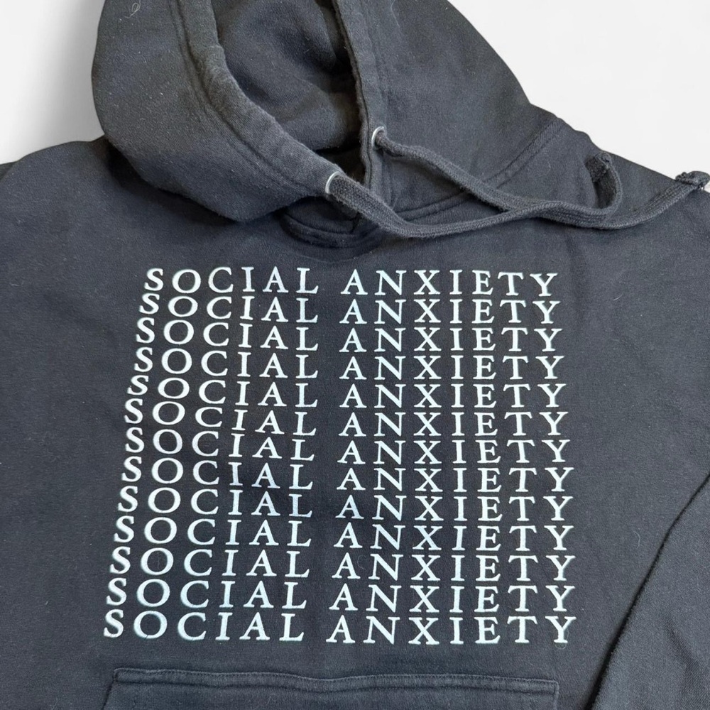 Social Anxiety Black Hoodie